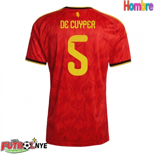 Camiseta Bélgica Maxim De Cuyper #5 Primera Equipación Mundial 2026 manga corta